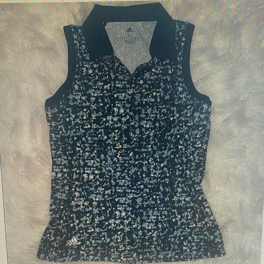 Adidas Women’s Sleeveless Polo - Black Floral Print